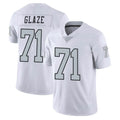 LV.Raiders #71 DJ Glaze Player White Limited Color Rush Home Game BALCE Stitched Jerseys