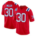 NE.Patriots #30 Jam Miller Player Red Home Game BALCE Stitched Jerseys