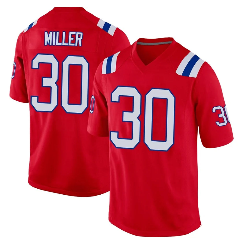 NE.Patriots #30 Jam Miller Player Red Home Game BALCE Stitched Jerseys