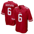 SF.49ers #6 Malik Mustapha Player Red Home Game BALCE Stitched Jerseys