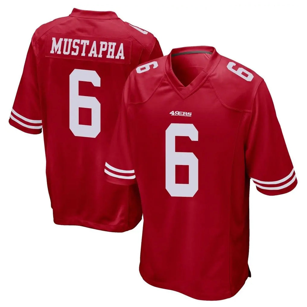 SF.49ers #6 Malik Mustapha Player Red Home Game BALCE Stitched Jerseys