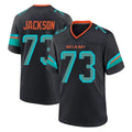 M.Dolphins #73 Austin Jackson Player Black Pitch Rivalries Collection Home Game BALCE Stitched Jerseys