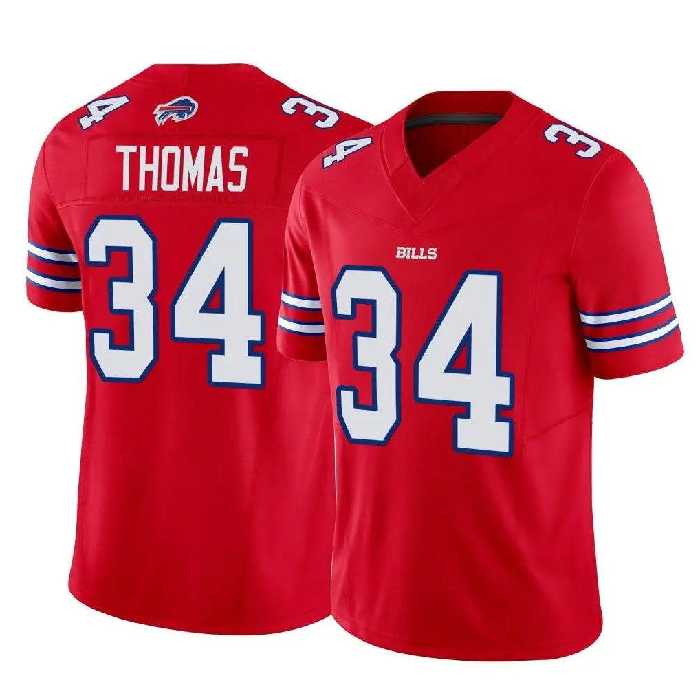 B.Bills #34 Thurman Thomas Player Red Vapor F.U.S.E. Limited Home Game BALCE Stitched Jerseys