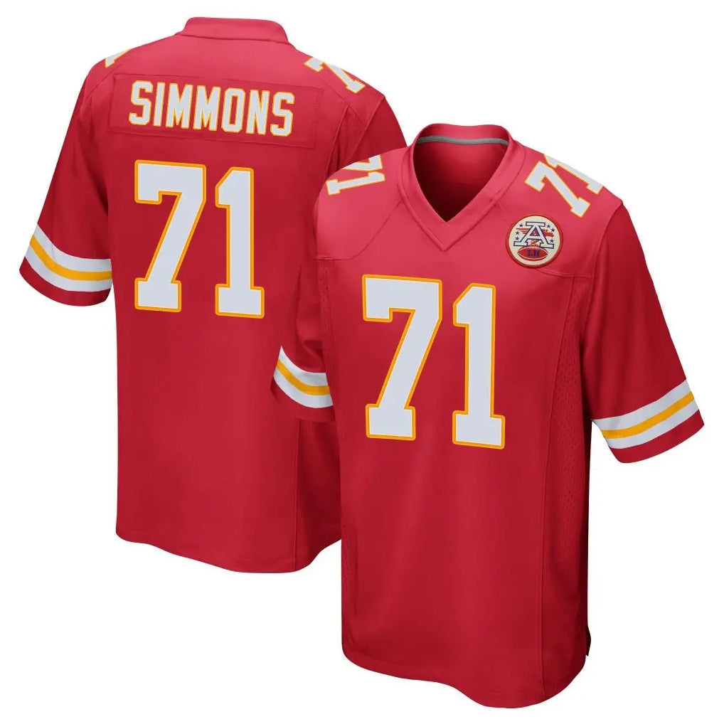 KC.Chiefs #71 Josh Simmons Player Red Home Game BALCE Stitched Jerseys