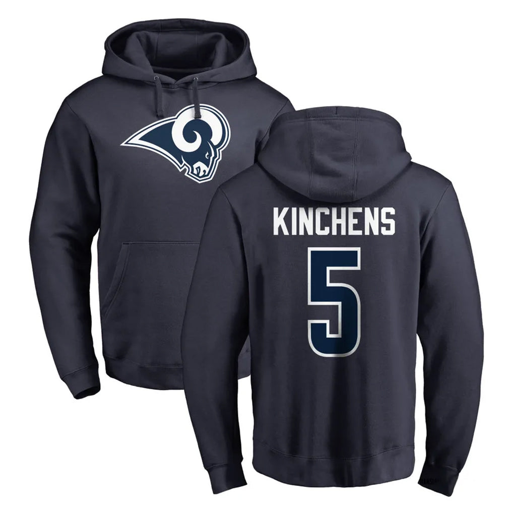 LA.Rams #5 Kamren Kinchens Player Navy Pullover Hoodie Limited Game BALCE Stitched Jerseys