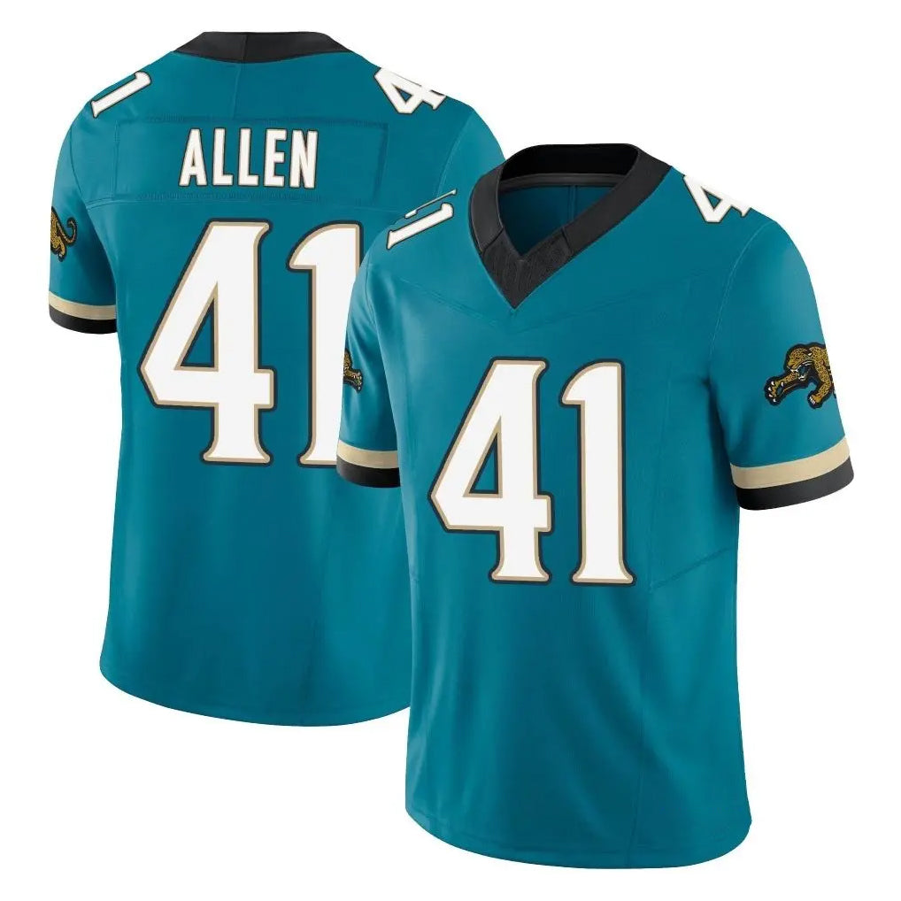 J.Jaguars #41 Josh Hines-Allen Player Teal Prowler Throwback Vapor F.U.S.E. Limited Home Game BALCE Stitched Jerseys