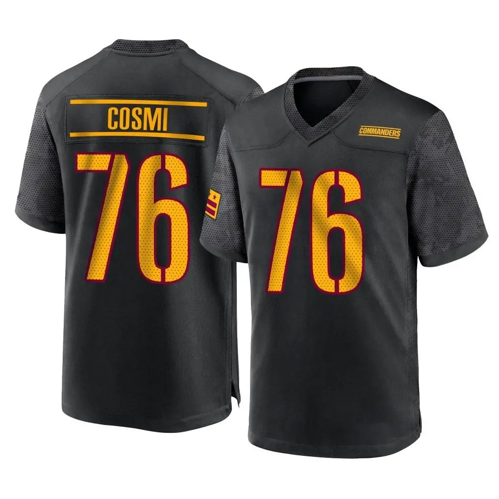 W.Commanders #76 Sam Cosmi Player Black Home Game BALCE Stitched Jerseys