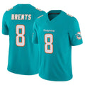 M.Dolphins #8 JuJu Brents Player Aqua Limited Vapor F.U.S.E. Home Game BALCE Stitched Jerseys