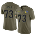 LA.Rams #73 Steve Avila Player Olive Salute To Service Limited BALCE Stitched Jerseys
