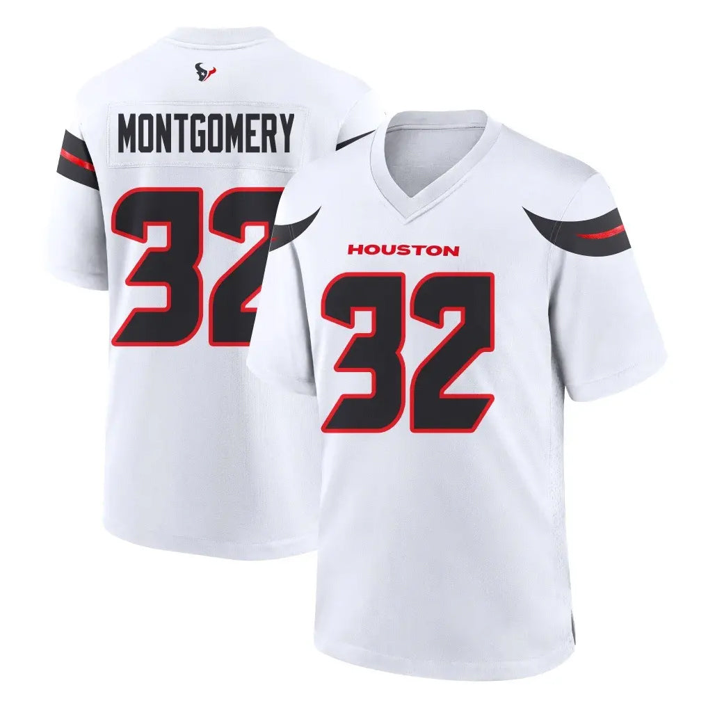 H.Texans #32 David Montgomery Player White Home Game BALCE Stitched Jerseys