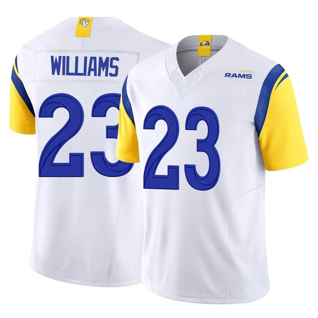 LA.Rams #23 Kyren Williams Player White Limited Vapor F.U.S.E. Home Game BALCE Stitched Jerseys