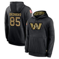 W.Commanders #85 Chig Okonkwo Player Black Salute to Service Performance Pullover Hoodies Home Game BALCE Stitched Jerseys