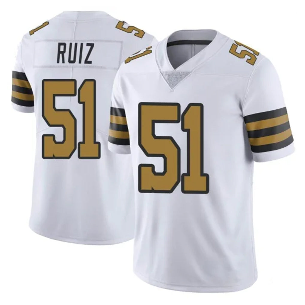 NO.Saints #51 Cesar Ruiz Player White Limited Color Rush Home Game BALCE Stitched Jerseys