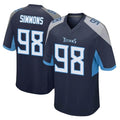 T.Titans #98 Jeffery Simmons Player Navy Home Game BALCE Stitched Jerseys