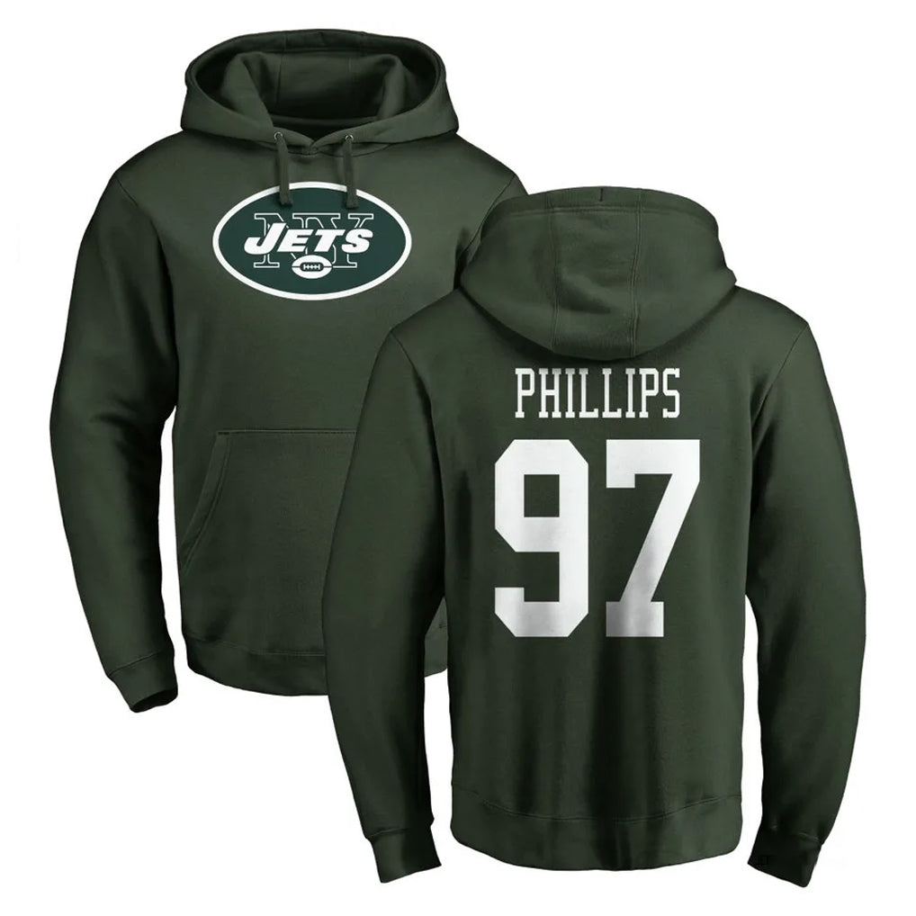 NY.Jets #97 Harrison Phillips Player Green LOGO Pullover Hoodies Limited Game BALCE Stitched Jerseys