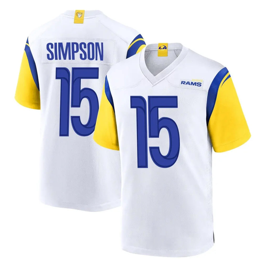 LA.Rams #15 Ty Simpson Player White Home Game BALCE Stitched Jerseys
