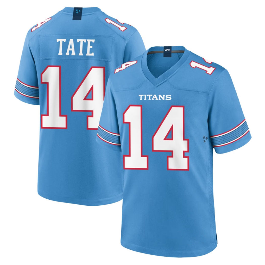 T.Titans #14 Carnell Tate Player Light Blue 2026 Game Home BALCE Stitched Jerseys