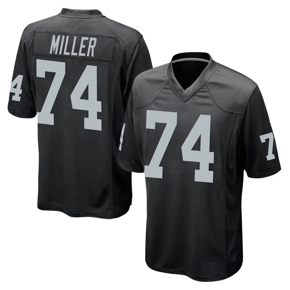 LV.Raiders #74 Kolton Miller Player Black Home Game BALCE Stitched Jerseys