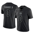 C.Bengals #0 DJ Turner II Player Black Reflective Limited Game BALCE Stitched Jerseys