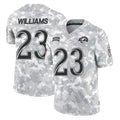 LA.Rams #23 Kyren Williams Player Arctic Camo Salute To Service Limited Game BALCE Stitched Jerseys