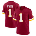 W.Commanders #1 Rachaad White Player Burgundy Game Home BALCE Stitched Jerseys