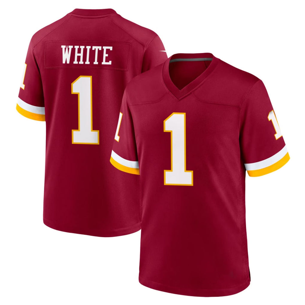 W.Commanders #1 Rachaad White Player Burgundy Game Home BALCE Stitched Jerseys