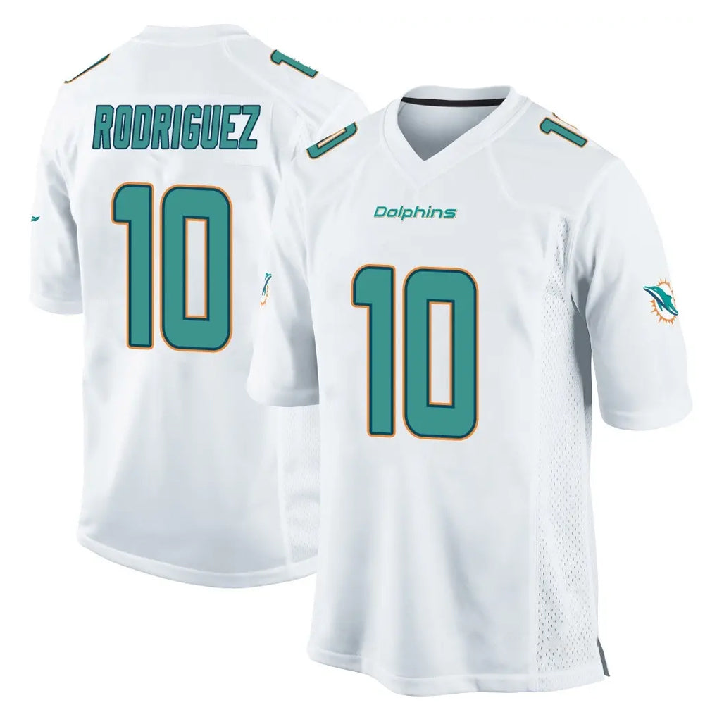 M.Dolphins #10 Jacob Rodriguez Player White Home Game BALCE Stitched Jerseys
