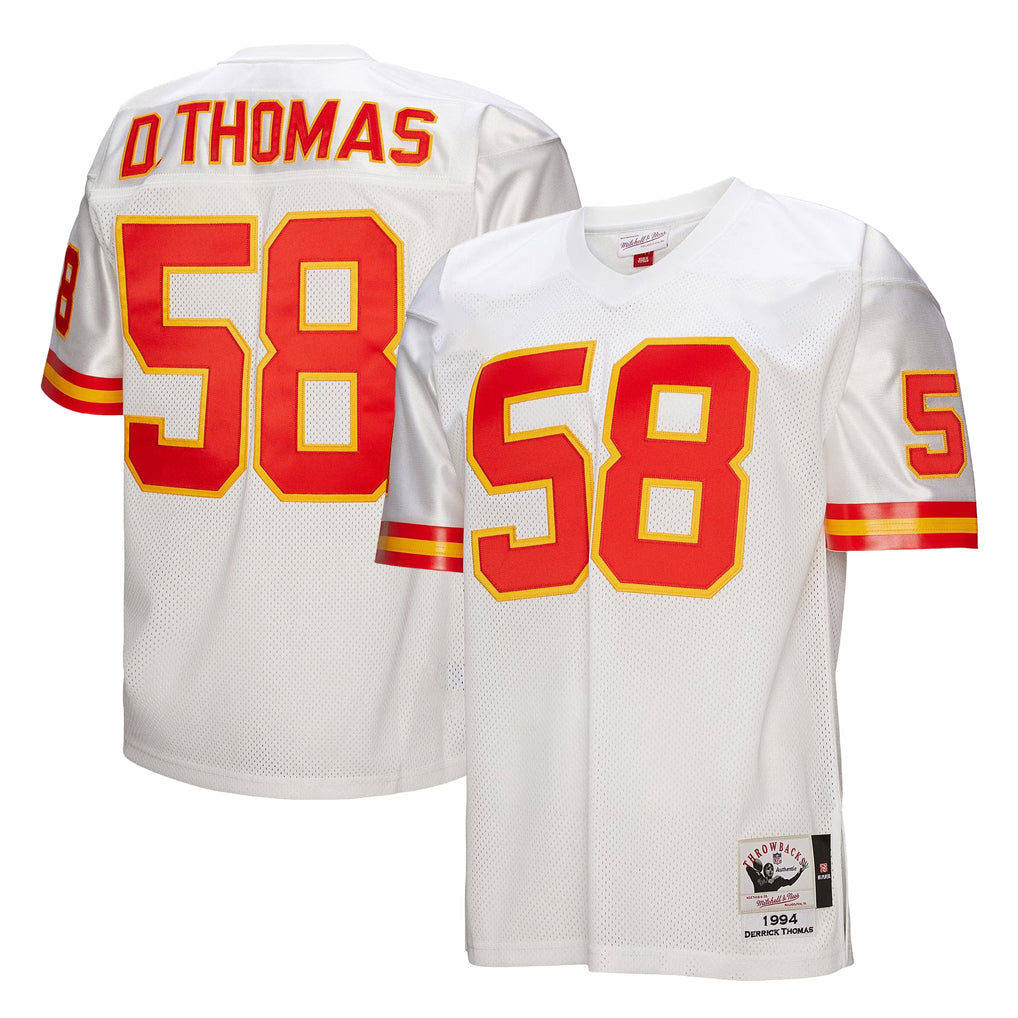 KC.Chiefs #58 Derrick Thomas Player White Mitchell & Ness 1994 Throwback Retired BALCE Stitched Jerseys