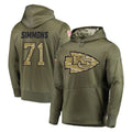 KC.Chiefs #71 Josh Simmons Player Olive Salute to Service Pullover Hoodies Home Game BALCE Stitched Jerseys