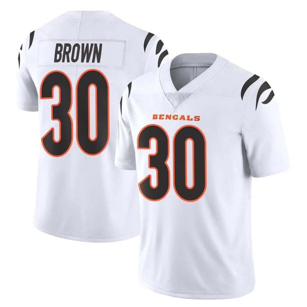C.Bengals #30 Chase Brown Player White Vapor Untouchable Limited Home Game BALCE Stitched Jerseys