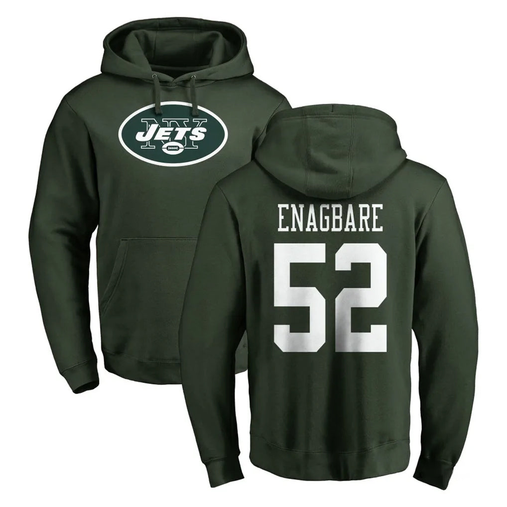 NY.Jets #52 Kingsley Enagbare Player Green LOGO Pullover Hoodies Limited Game BALCE Stitched Jerseys