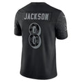B.Ravens #8 Lamar Jackson Player Black REFLECTIVE Limited BALCE Stitched Jerseys