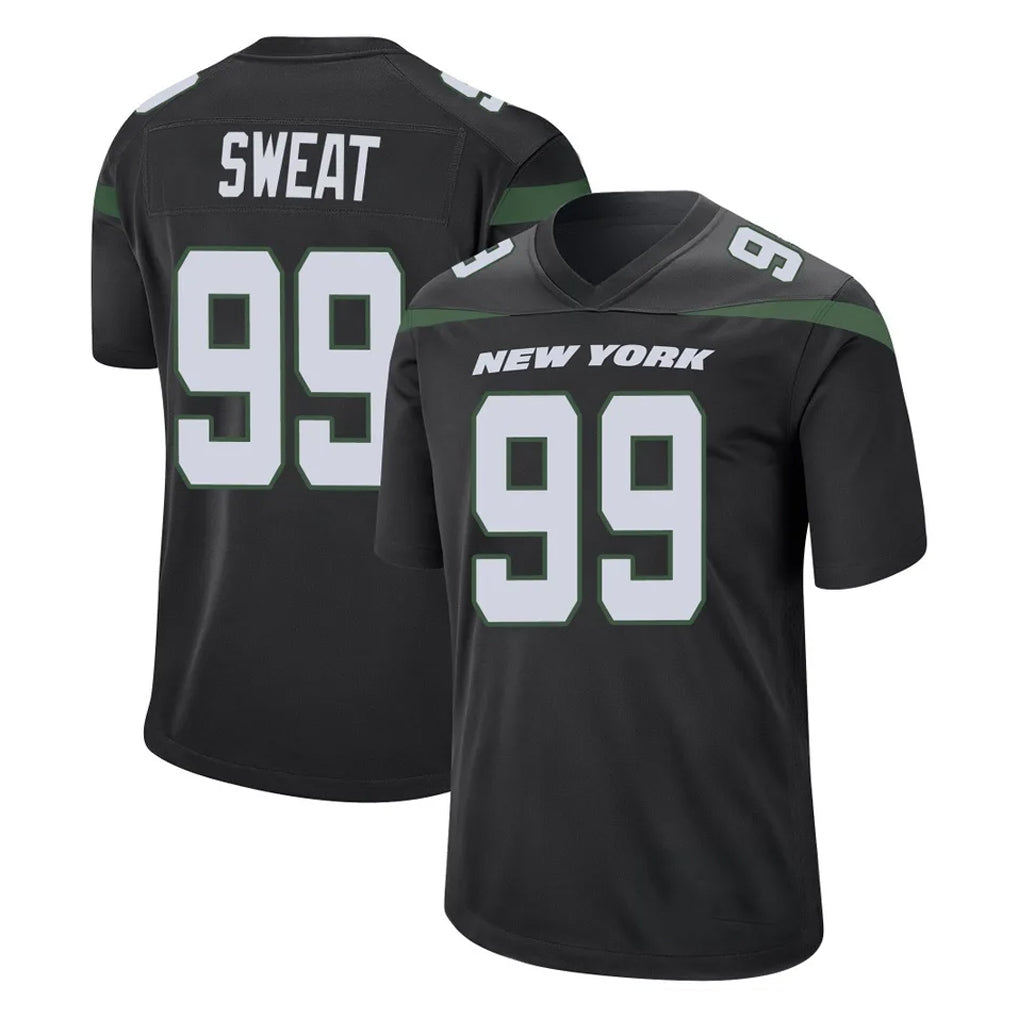 NY.Jets #99 T'Vondre Sweat Player Stealth Black Home Game BALCE Stitched Jerseys