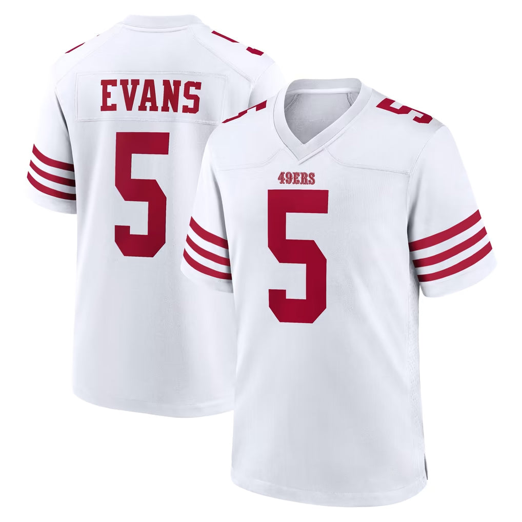 SF.49ers #5 Mike Evans Player White Game Home BALCE Stitched Jerseys