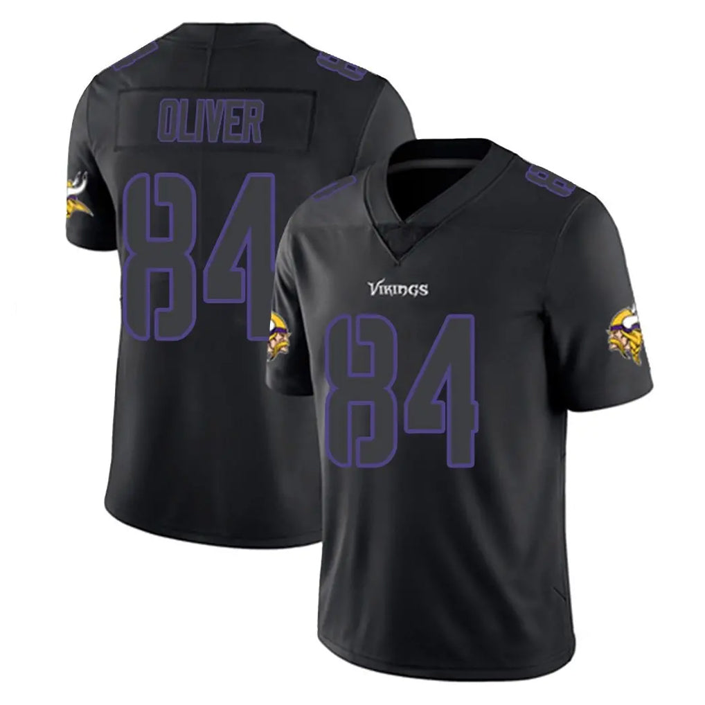 M.Vikings #84 Josh Oliver Player Black Impact LImited Home Game BALCE Stitched Jerseys