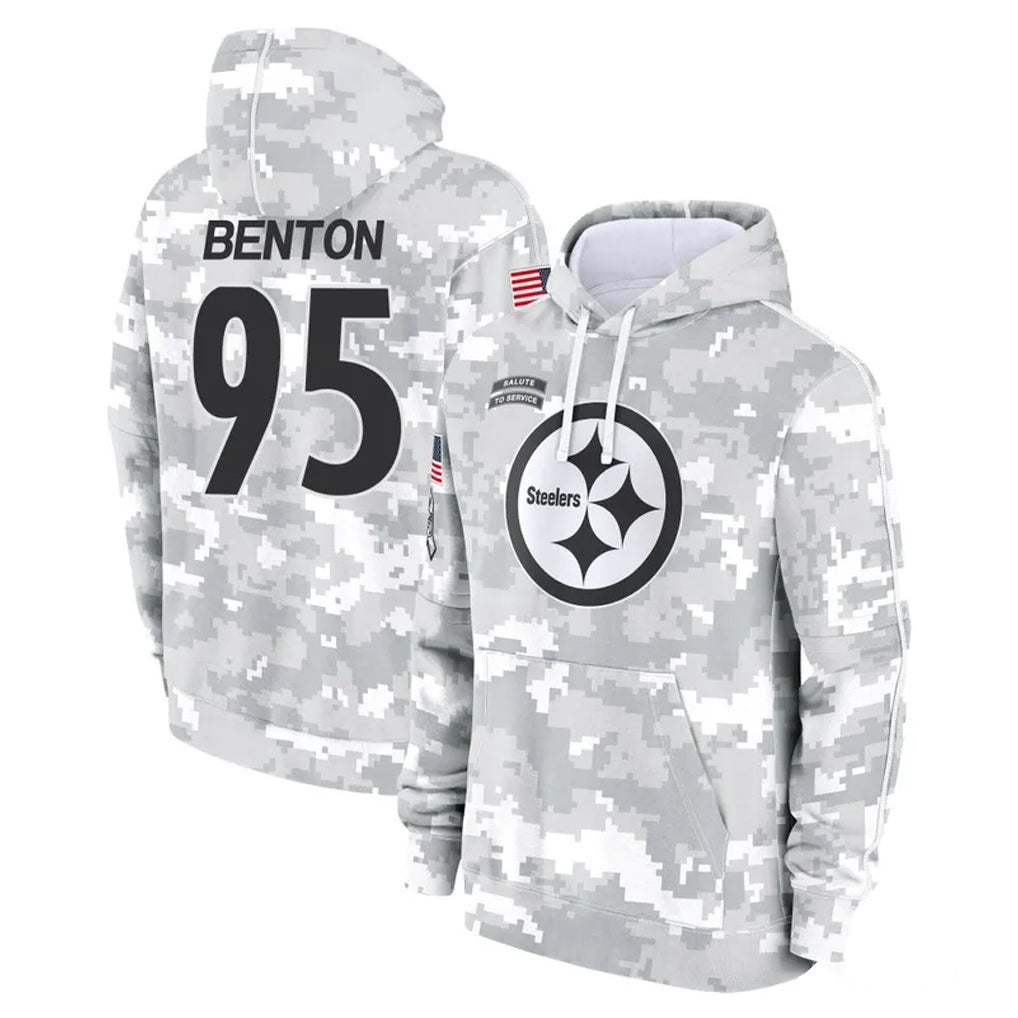 P.Steelers #95 Keeanu Benton Player Arctic Camo Limited Salute to Service Pullover Hoodies Game BALCE Stitched Jerseys