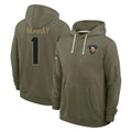 M.Vikings #1 Kyler Murray Player Olive Salute to Service Pullover Hoodies Limited BALCE Stitched Jerseys