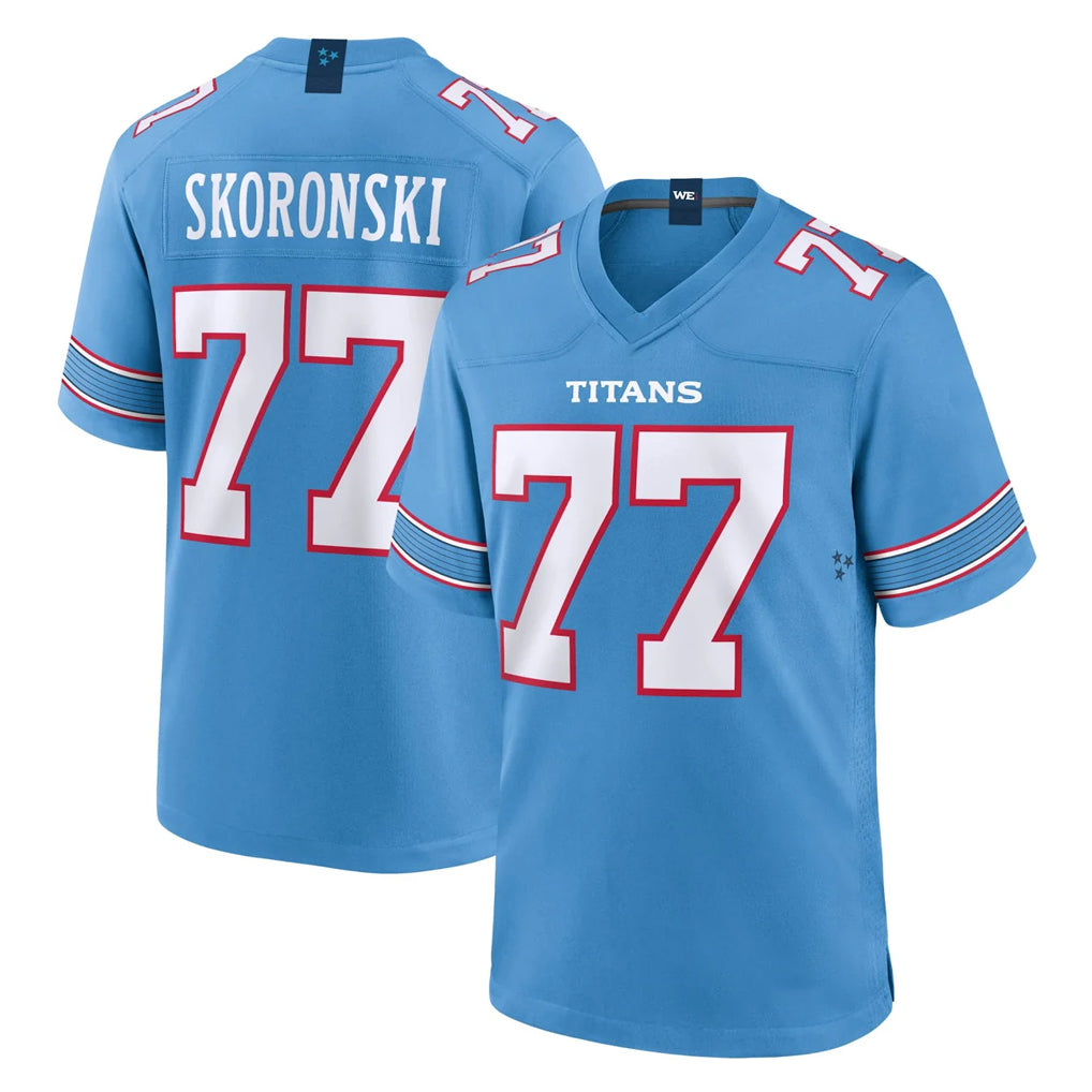 T.Titans #77 Peter Skoronski Player Light Blue 2026 Game Home BALCE Stitched Jerseys