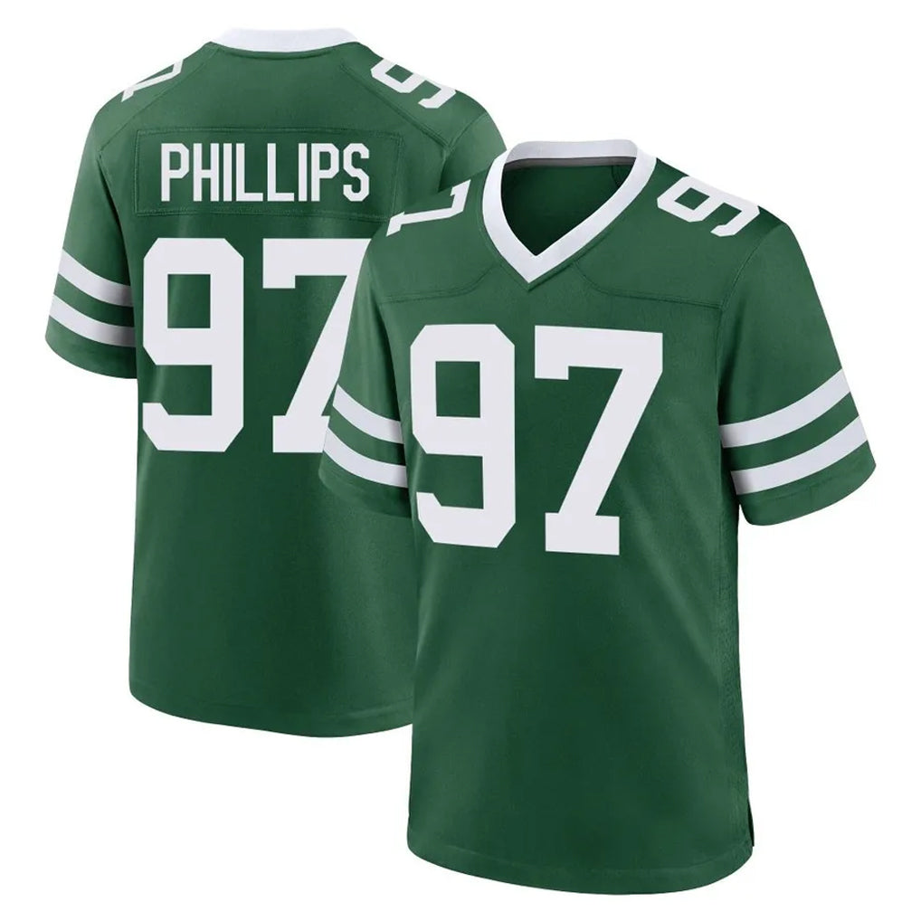 NY.Jets #97 Harrison Phillips Player Green Legacy Home Game BALCE Stitched Jerseys