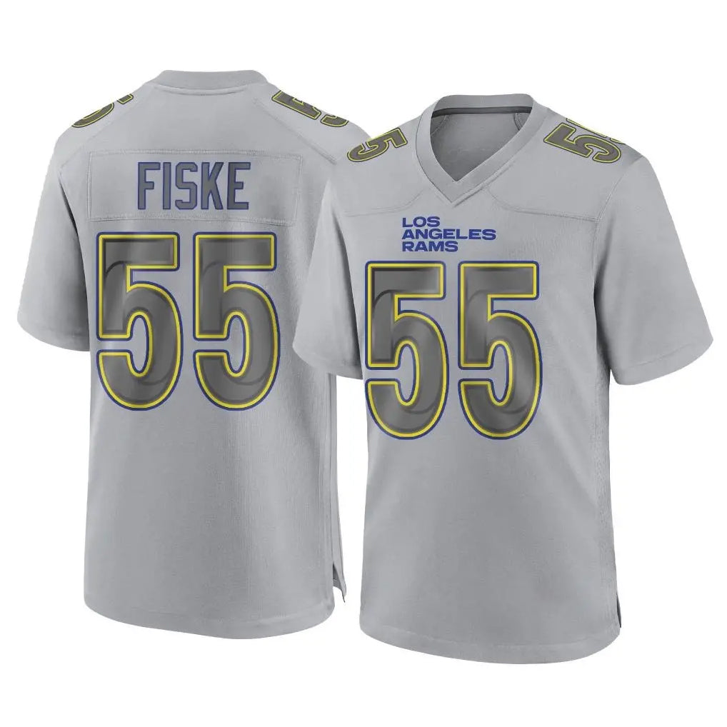 LA.Rams #55 Braden Fiske Player Gray Atmosphere Fashion Home Game BALCE Stitched Jerseys