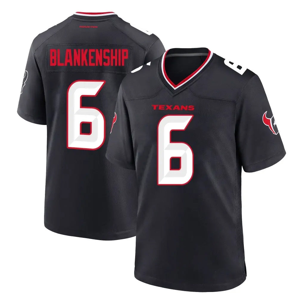 H.Texans #6 Reed Blankenship Player Navy Team Home Game BALCE Stitched Jerseys