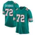M.Dolphins #72 Jonah Savaiinaea Player Aqua Alternate Home Game BALCE Stitched Jerseys