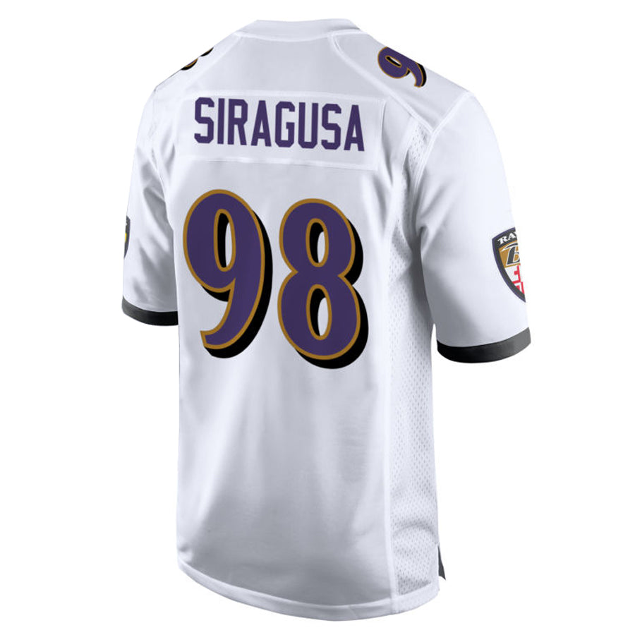 B.Ravens #98 Tony Siragusa Player White Alternate Home Game BALCE Stitched Jerseys