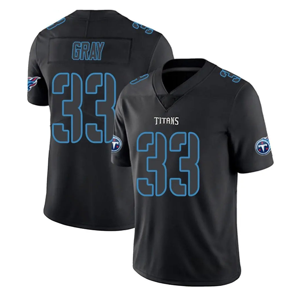 T.Titans #33 Cedric Gray Player Black Impact Limited Home Game BALCE Stitched Jerseys