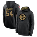 P.Steelers #54 Zach Frazier Player Black Salute to Service Hoodies Limited Game BALCE Stitched Jerseys