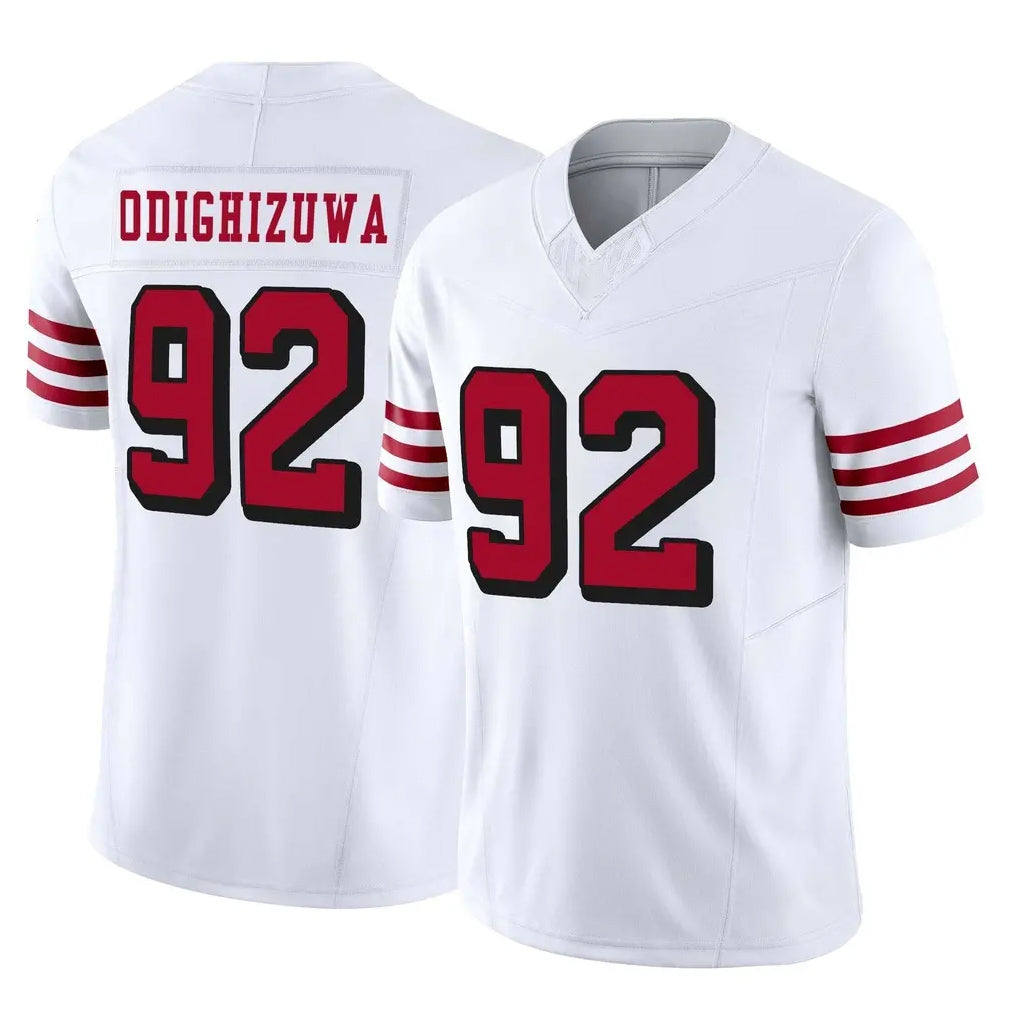 SF.49ers #92 Osa Odighizuwa Player White Limited Alternate Vapor F.U.S.E. Home Game BALCE Stitched Jerseys