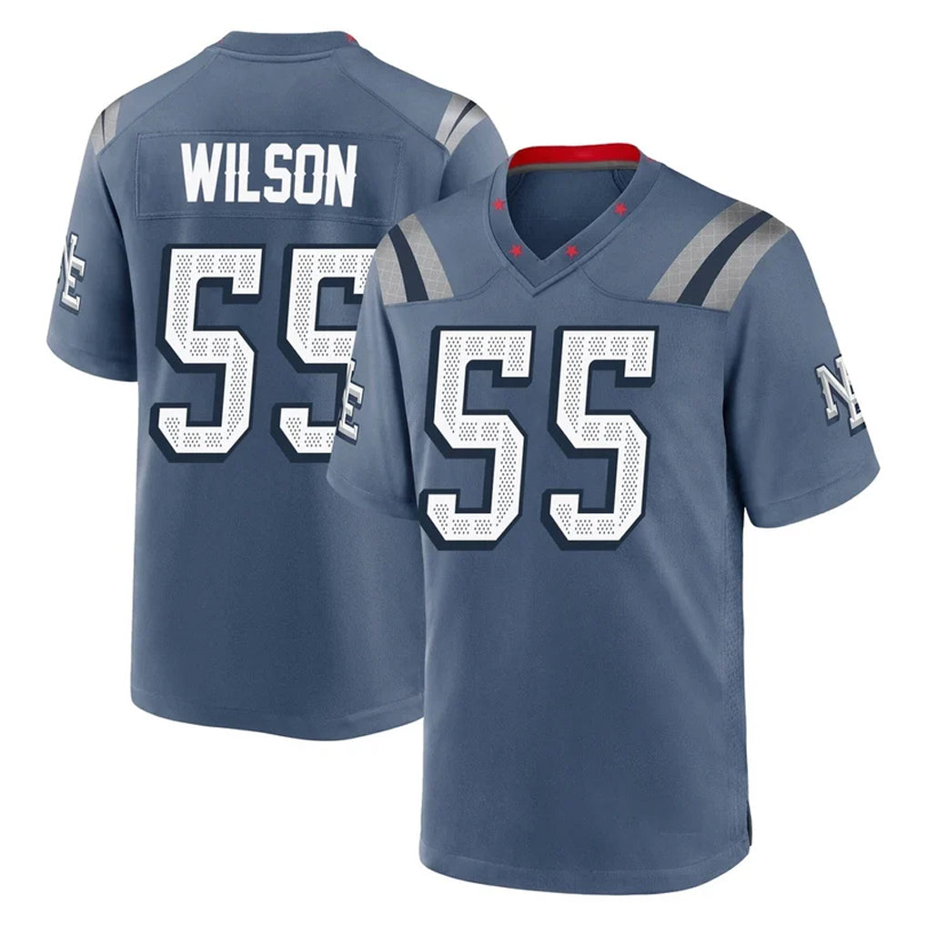 NE.Patriots #55 Jared Wilson Player Blue Rivalries Collection Home Game BALCE Stitched Jerseys