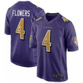 B.Ravens #4 Zay Flowers Player Purple Color Rush Home Game BALCE Stitched Jerseys