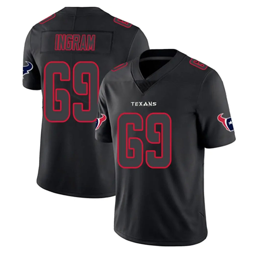 H.Texans #69 Ed Ingram Player Black Impact Limited Game BALCE Stitched Jerseys