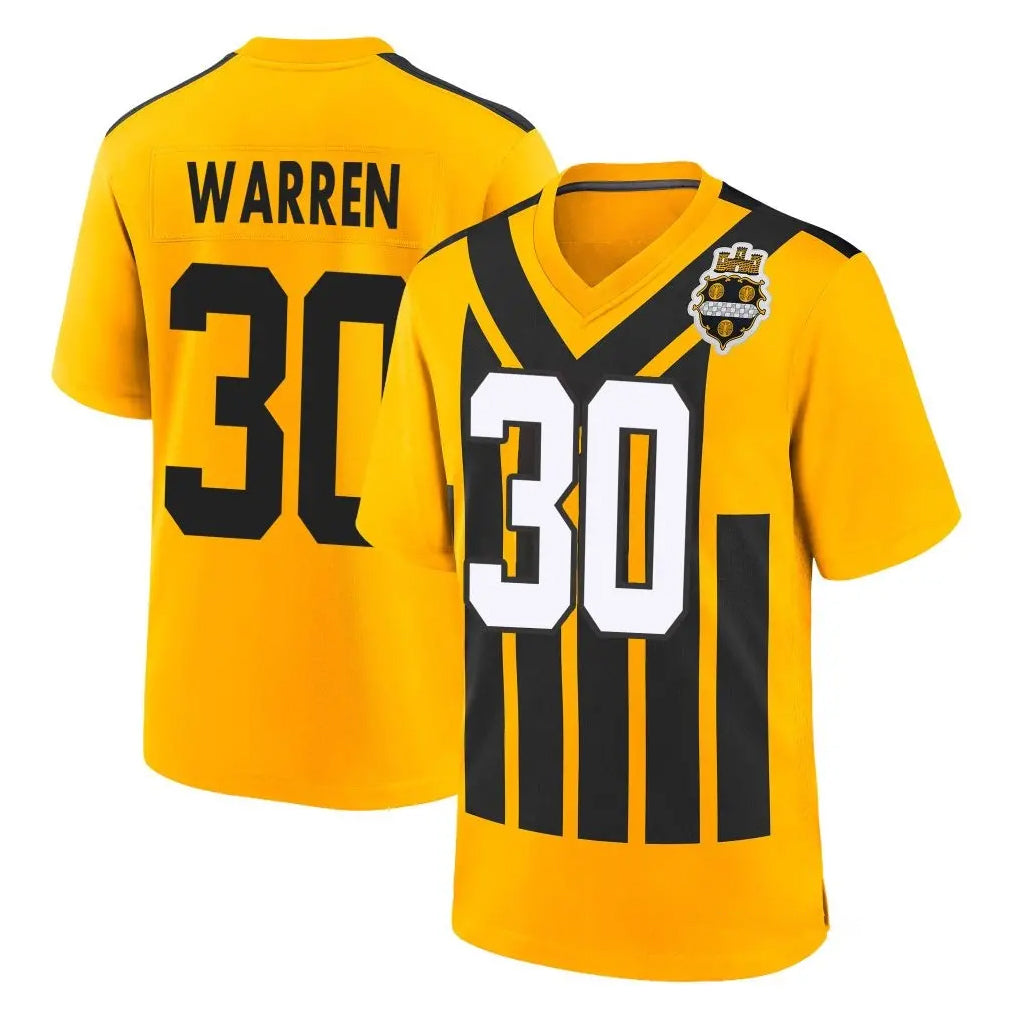 P.Steelers #30 Jaylen Warren Player Gold Limited 1933 Throwback Home Game BALCE Stitched Jerseys